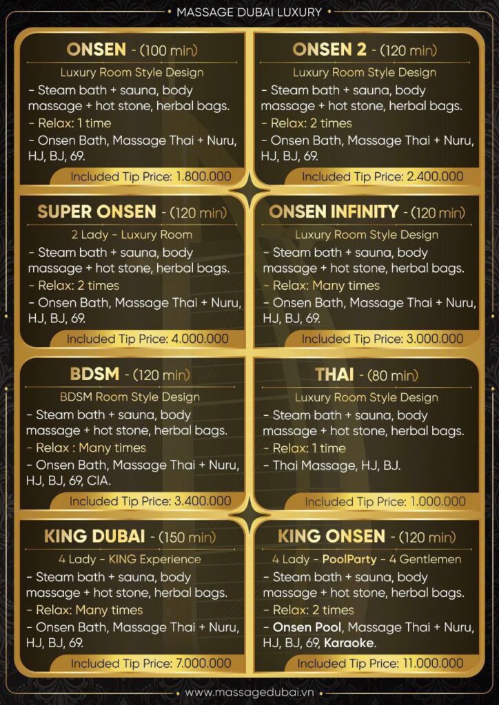 費用 | ホーチミン1区/エロマッサージ/Massage Dubai Luxury Q1